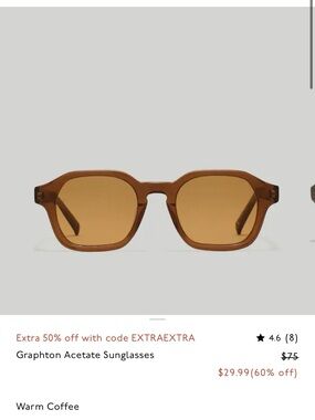 ISO Madewell Graphthon Sunglasses in Warm Coffee - light brown